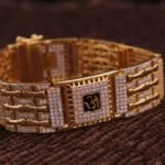 Square Type 4 OM Symbol With Black Mino Gold Plated Bracelet jewelry - Style A399 - Image 3